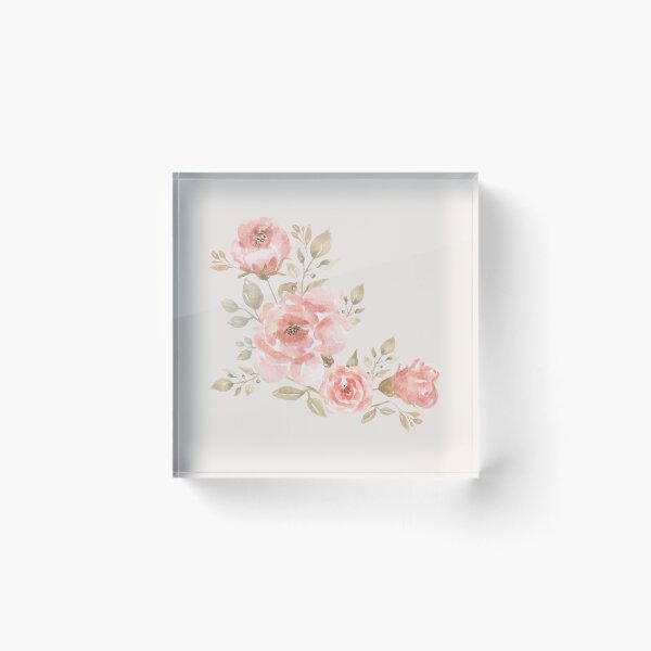 Item preview, Dusty Pink Watercolor Rose Bouquet | Vintage Botanical Floral Art Print & Sticker designed and sold by Olive Thread Co..