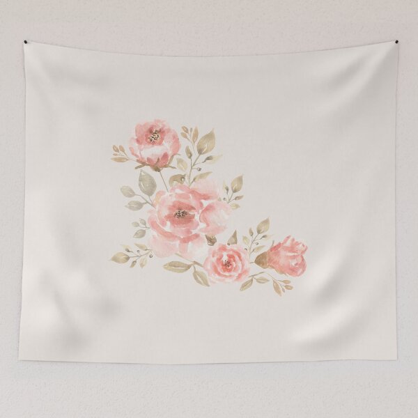 Item preview, Dusty Pink Watercolor Rose Bouquet | Vintage Botanical Floral Art Print & Sticker designed and sold by Olive Thread Co..