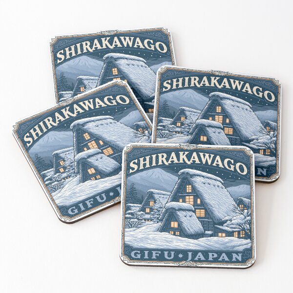 Item preview, Shirakawago Winter Village Vintage Japan Snow Graphic designed and sold by KyushuSupply.