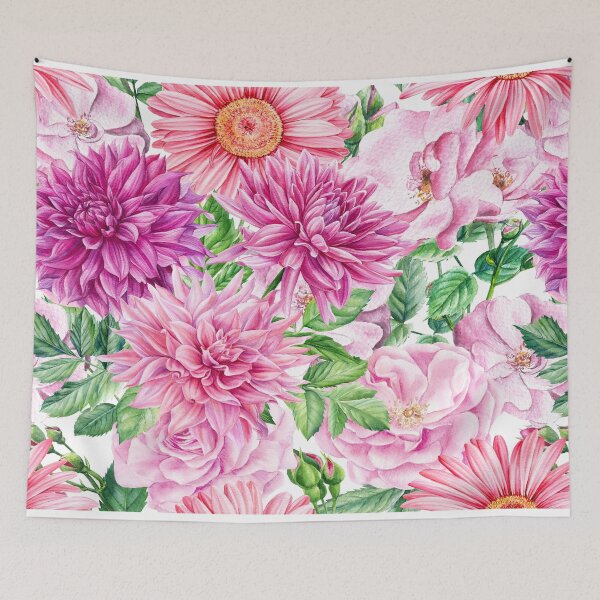 Item preview, Pink, Purple, and White Floral Pattern designed and sold by behappyandrelax.