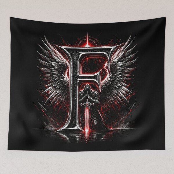 Item preview, Crimson Oath Sentinel Letter F designed and sold by BlissBlvdShop.
