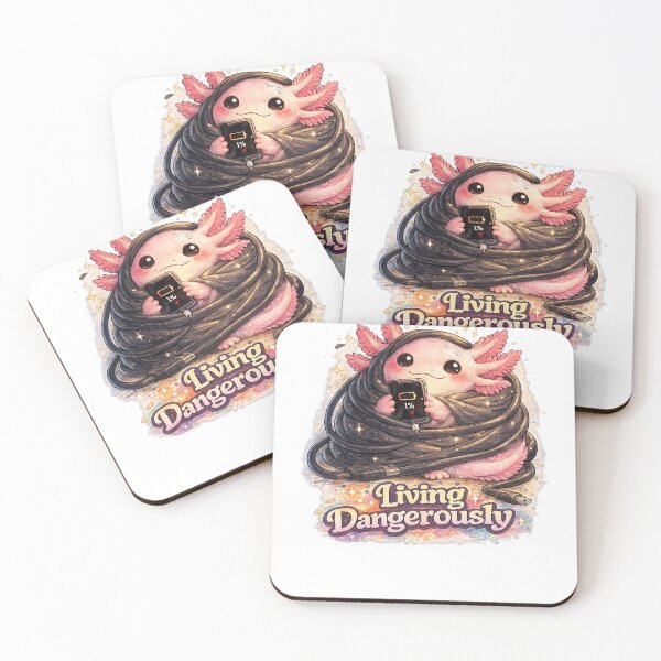 Item preview, Living Dangerously Axolotl | 1% Battery Funny Kawaii Meme designed and sold by NarpLTD.