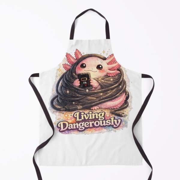 Item preview, Living Dangerously Axolotl | 1% Battery Funny Kawaii Meme designed and sold by NarpLTD.