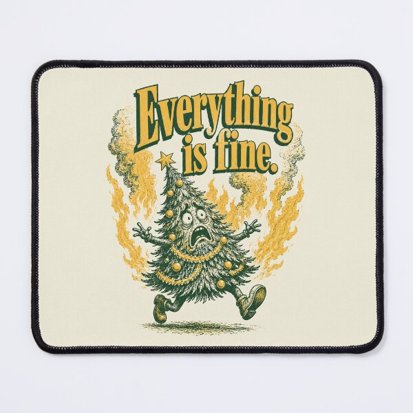 Item preview, Everything Is Fine Burning Christmas Tree Humor designed and sold by Victor Shadehorn.