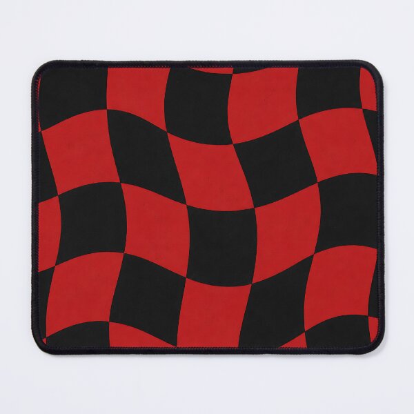Item preview, Wavy Red Black Checkerboard Psychedelic Abstract Pattern designed and sold by Aureva Arts Shop.