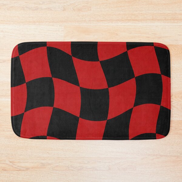 Item preview, Wavy Red Black Checkerboard Psychedelic Abstract Pattern designed and sold by Aureva Arts Shop.