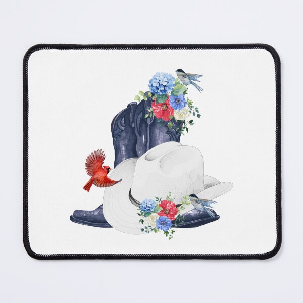 Item preview, Cowboy Boots/Hat & Red, White & Blue Flowers & Birds designed and sold by JeweledDesigns.