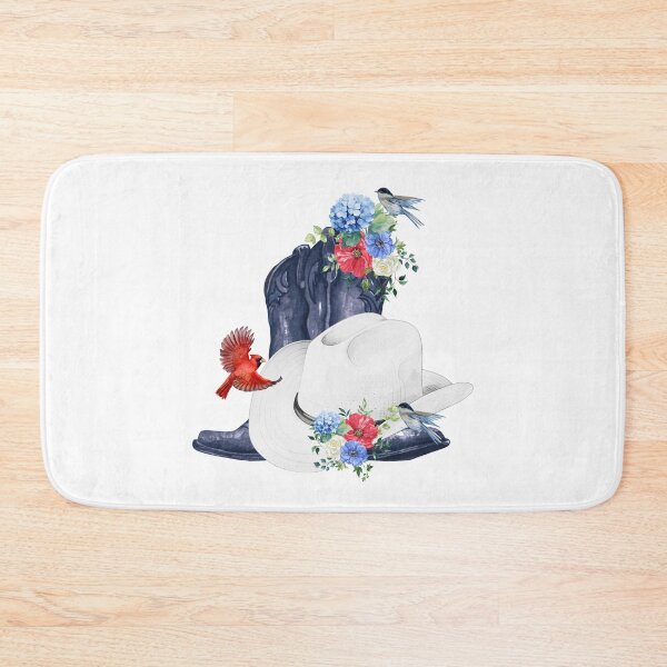 Item preview, Cowboy Boots/Hat & Red, White & Blue Flowers & Birds designed and sold by JeweledDesigns.