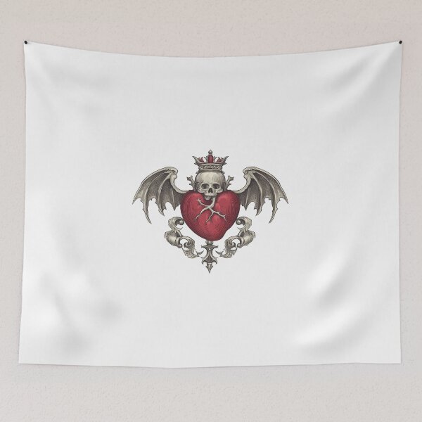 Item preview, Crowned Skull Heart with Wings Tattoo Design  designed and sold by Lilith.3x313 Vault.