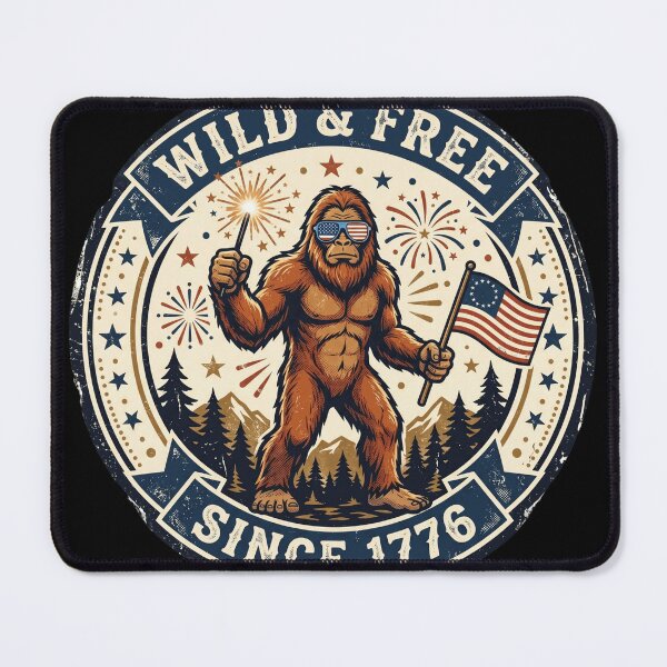 Item preview, Wild and Free Bigfoot Mountain Badge designed and sold by Roy & Tiffany.