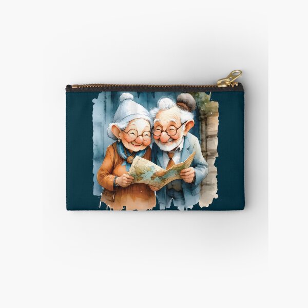 Item preview, Laughing Vintage Couple Map Adventure Watercolor Art designed and sold by Connys Colorful World.