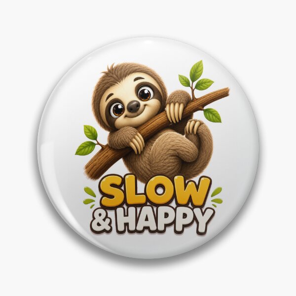 Item preview, Slow and Happy Cute Cartoon Sloth designed and sold by PajakDesign.