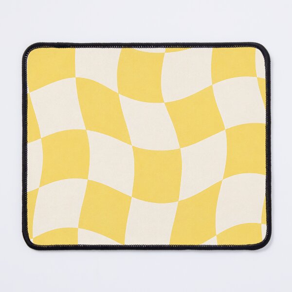 Item preview, Wavy Checkerboard Retro Groovy Yellow Pattern designed and sold by Aureva Arts Shop.