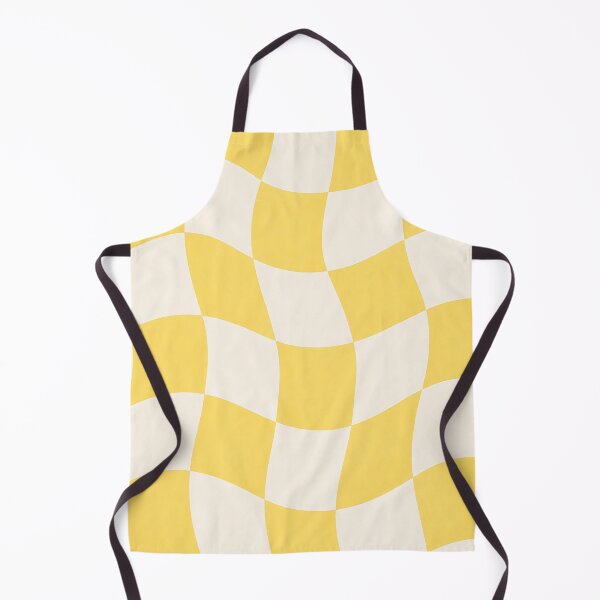 Item preview, Wavy Checkerboard Retro Groovy Yellow Pattern designed and sold by Aureva Arts Shop.