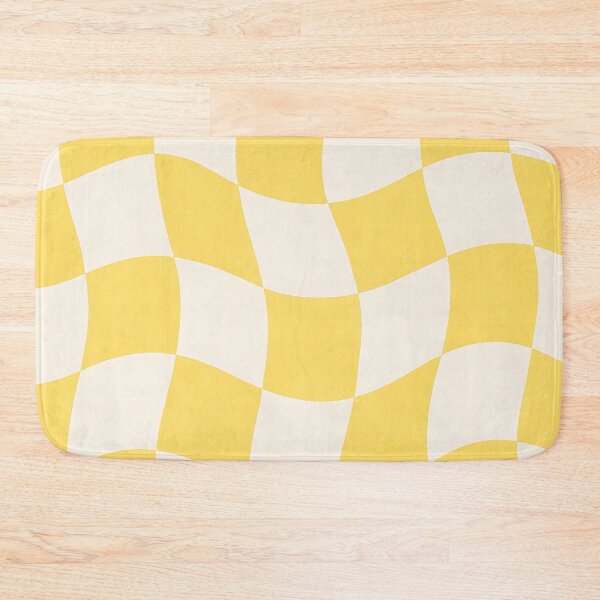 Item preview, Wavy Checkerboard Retro Groovy Yellow Pattern designed and sold by Aureva Arts Shop.