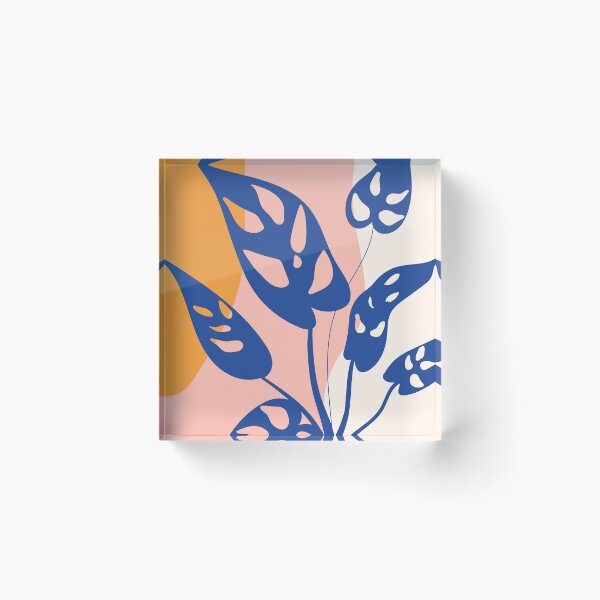 Item preview, Abstract Blue Monstera Leaves Boho Botanical designed and sold by FaizArtShop.