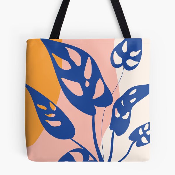 Item preview, Abstract Blue Monstera Leaves Boho Botanical designed and sold by FaizArtShop.