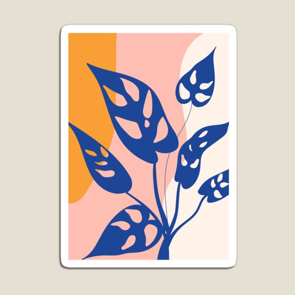 Item preview, Abstract Blue Monstera Leaves Boho Botanical designed and sold by FaizArtShop.