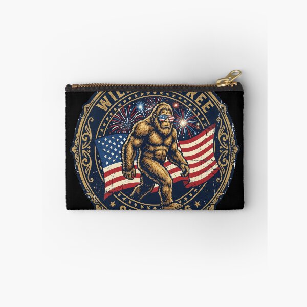 Item preview, Wild and Free Bigfoot Ornate Flag Badge designed and sold by Roy & Tiffany.