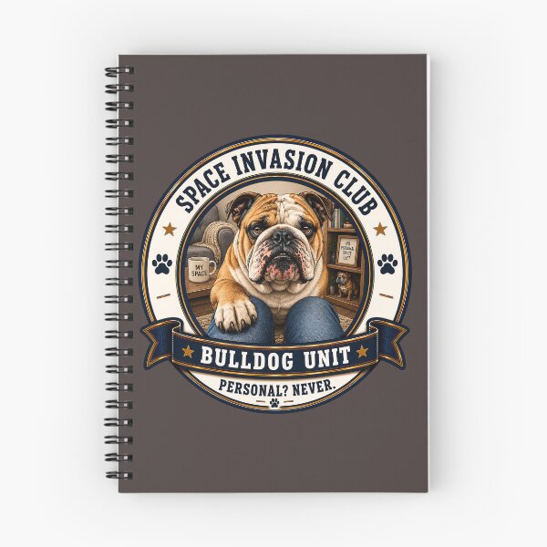 Item preview, Space Invasion Club - Bulldog Unit - Personal? Never/Funny English Bulldog Badge Logo  designed and sold by Halejo68.