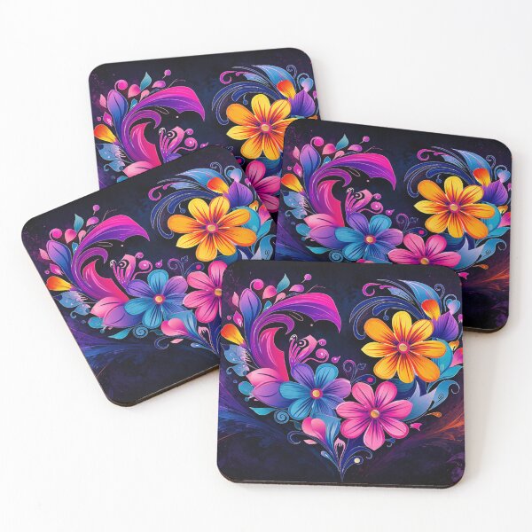 Item preview, Floral Heart: Blooming with Color and Love designed and sold by Fei Long Design Hub.