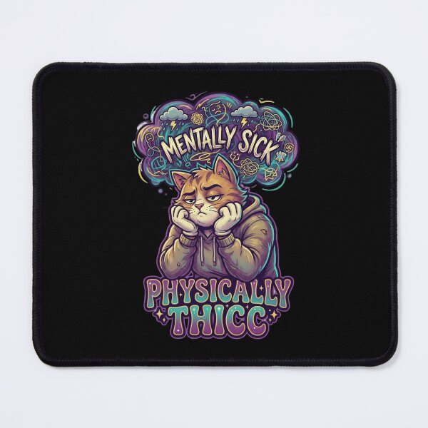 Item preview, Mentally Sick Physically Thicc Anxious Cat Meme designed and sold by thenewall.