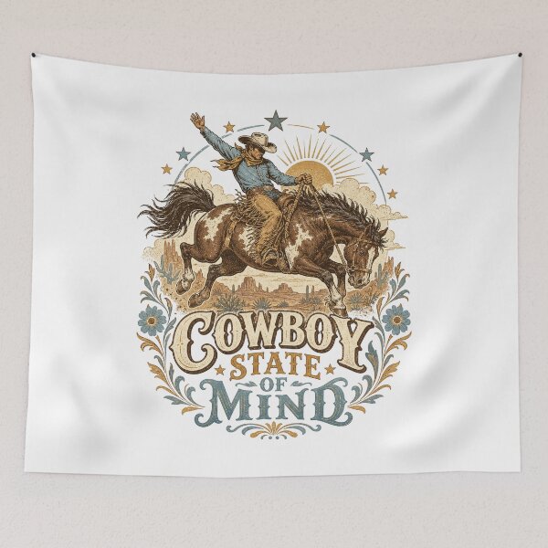 Item preview, Cowboy State of Mind Western Rodeo Graphic designed and sold by Belarte.shop.