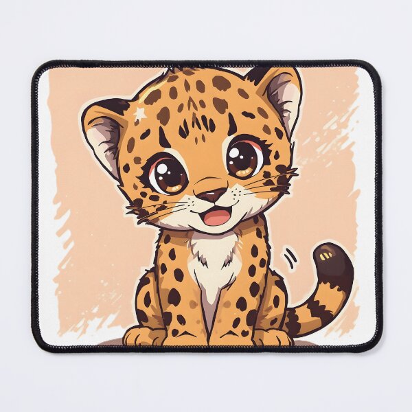 Item preview, Cute Kawaii Baby Leopard Sticker | Adorable Cartoon Leopard Cub Wildlife Illustration designed and sold by dreamz-world.
