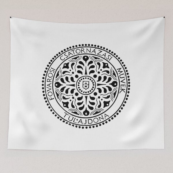 Item preview, Budapest, Hungary Manhole Cover Print - Industrial Street Art designed and sold by Turnip-Fish.