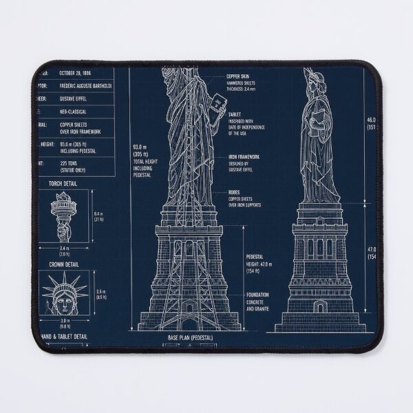 Item preview, Statue of Liberty Blueprint designed and sold by SunnyDesign82.