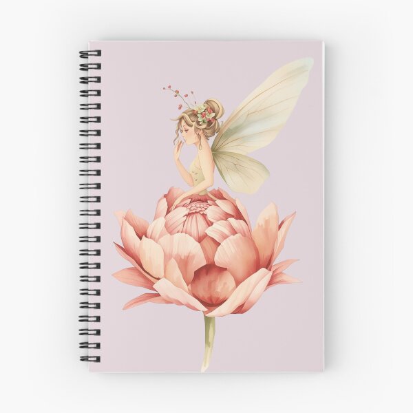 Item preview, Ilustración en acuarela de un hada soñadora con flores de peonía. designed and sold by carthagia.
