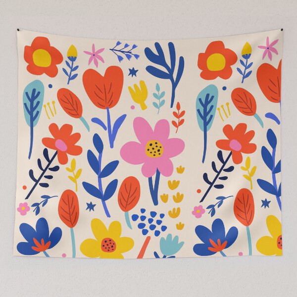 Item preview, Abstract Colorful Spring Flowers Boho Botanical designed and sold by FaizArtShop.