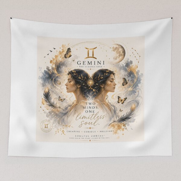 Item preview, Gemini Zodiac Wall Art - Twin Souls designed and sold by SoulfulStudio.