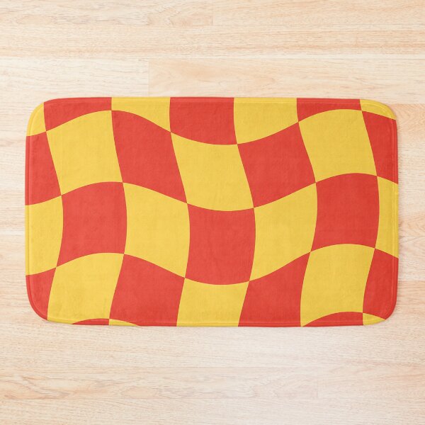 Item preview, Wavy Checkerboard Pattern in Red and Yellow | Retro Abstract designed and sold by Aureva Arts Shop.