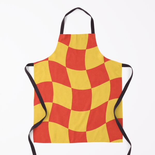 Item preview, Wavy Checkerboard Pattern in Red and Yellow | Retro Abstract designed and sold by Aureva Arts Shop.