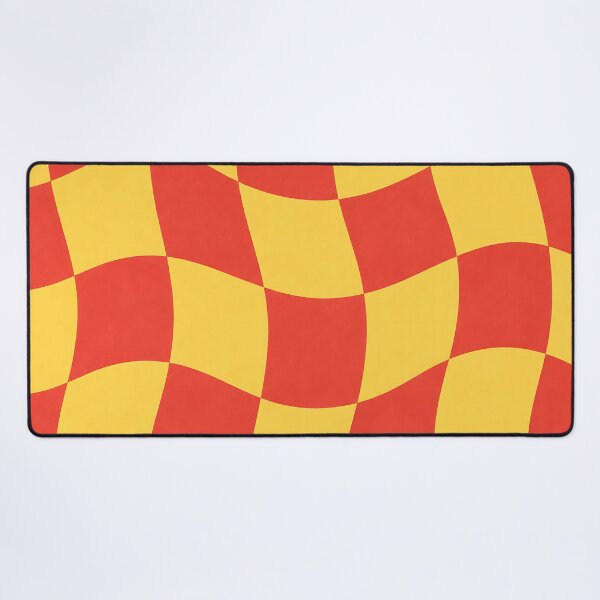 Item preview, Wavy Checkerboard Pattern in Red and Yellow | Retro Abstract designed and sold by Aureva Arts Shop.