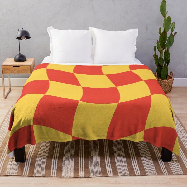 Item preview, Wavy Checkerboard Pattern in Red and Yellow | Retro Abstract designed and sold by Aureva Arts Shop.