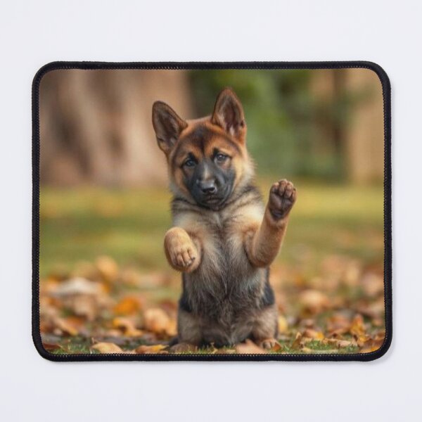 Item preview, Playful German Shepherd Puppy Standing Pup Play Art designed and sold by Wild Bloom Paws.