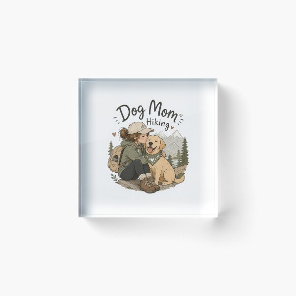 Item preview, Dog Mom Hiking – Golden Retriever Trail Illustration designed and sold by SMARTKIT  DESIGNAGENCY.