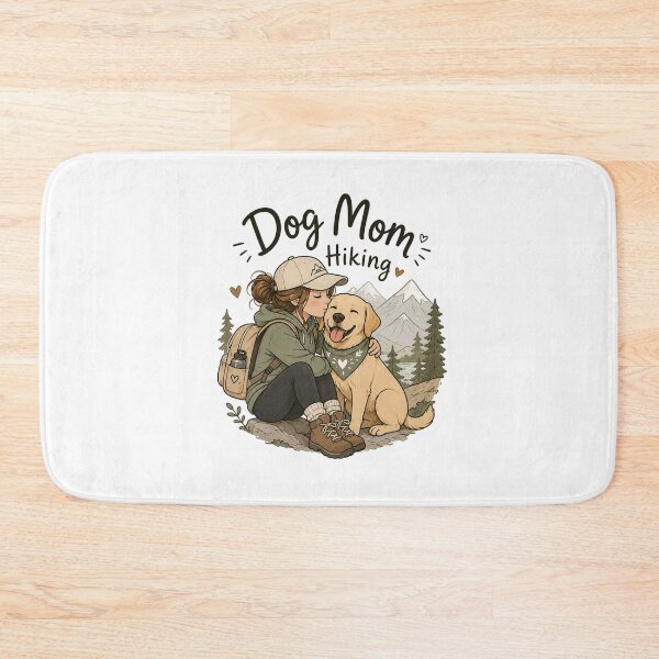 Item preview, Dog Mom Hiking – Golden Retriever Trail Illustration designed and sold by SMARTKIT  DESIGNAGENCY.