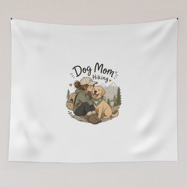 Item preview, Dog Mom Hiking – Golden Retriever Trail Illustration designed and sold by SMARTKIT  DESIGNAGENCY.