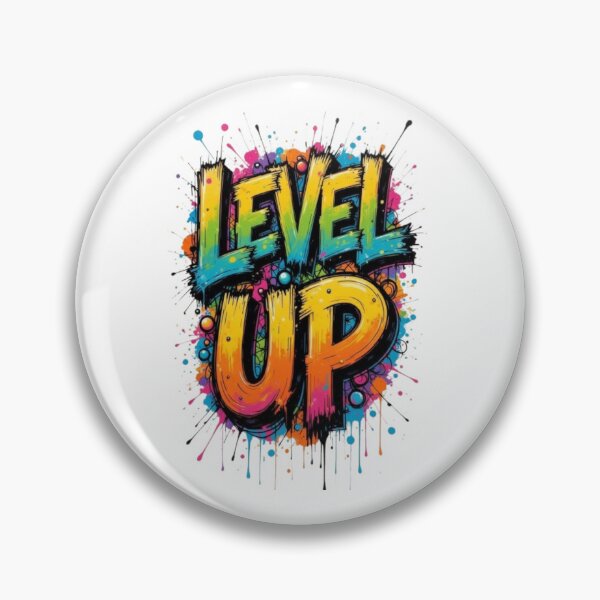 Item preview, Level Up – Colorful Graffiti Typography Splash Art designed and sold by PixelStyle Studio.