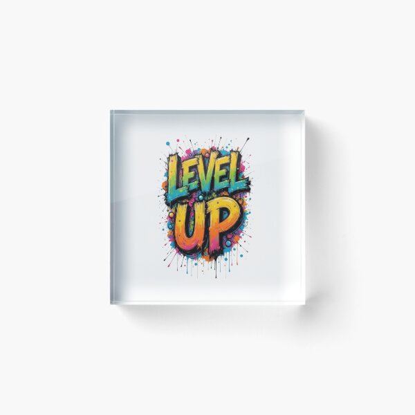 Item preview, Level Up – Colorful Graffiti Typography Splash Art designed and sold by PixelStyle Studio.