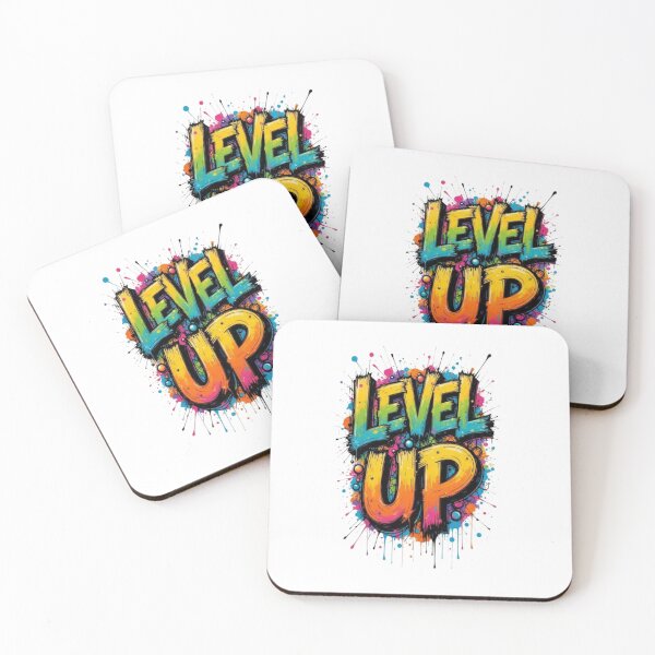 Item preview, Level Up – Colorful Graffiti Typography Splash Art designed and sold by PixelStyle Studio.