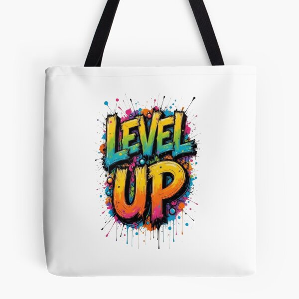 Item preview, Level Up – Colorful Graffiti Typography Splash Art designed and sold by PixelStyle Studio.