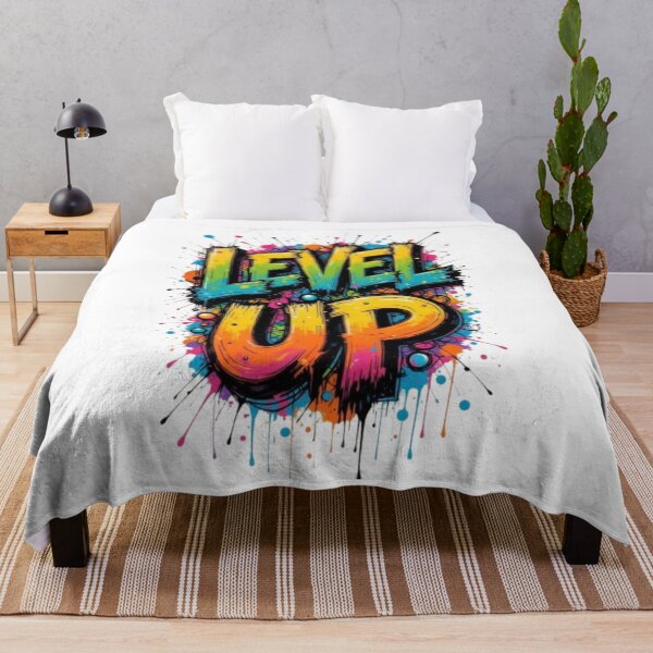 Item preview, Level Up – Colorful Graffiti Typography Splash Art designed and sold by PixelStyle Studio.