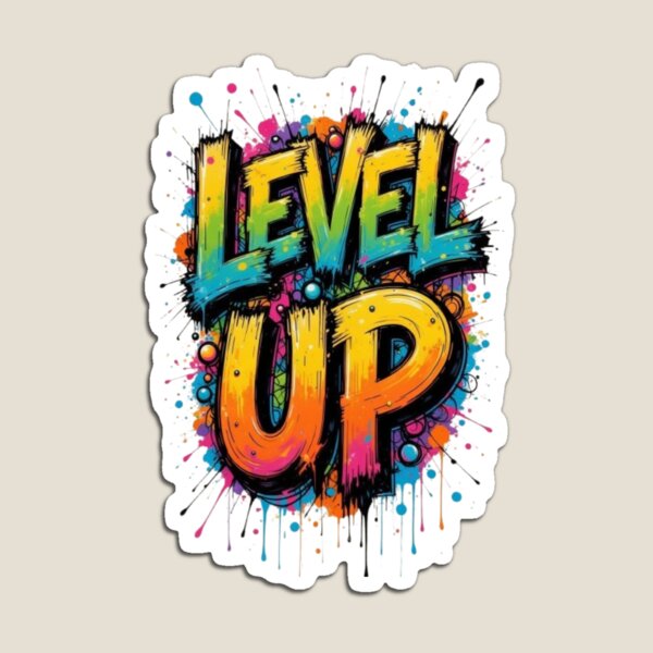 Item preview, Level Up – Colorful Graffiti Typography Splash Art designed and sold by PixelStyle Studio.