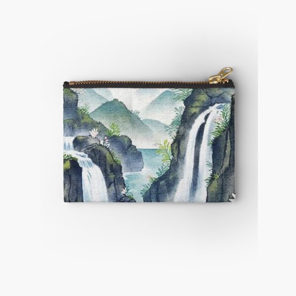 Item preview, Serene Mountain Waterfall Art designed and sold by Bright Stone .
