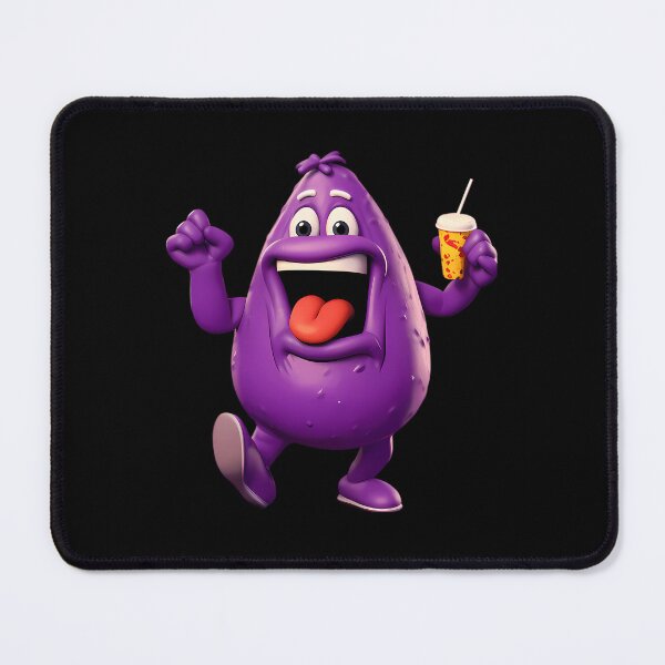 Item preview, Happy Purple Monster Holding Fast Food Drink designed and sold by shoppingforyou ⭐⭐⭐⭐⭐.