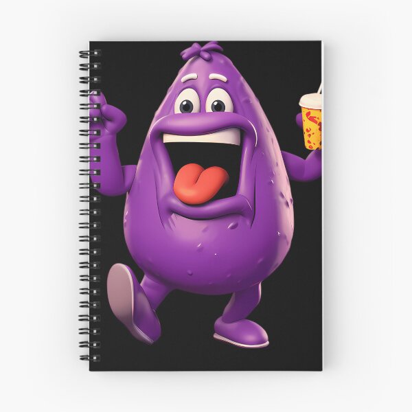 Item preview, Happy Purple Monster Holding Fast Food Drink designed and sold by shoppingforyou ⭐⭐⭐⭐⭐.
